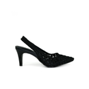 Scarpin Tramado Tulipa Valentina Flats Preto