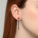 Brinco Life Lagoon em Liga Rosé com Banho de Ouro Rose 18k e Pedra Azul