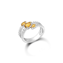 Anel Life Sunna em Prata 925 com Pedras Amarelas