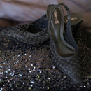 Scarpin Tramado Tulipa Valentina Flats Preto