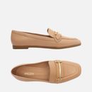 Mocassim Couro Bridão Metálico Moderno